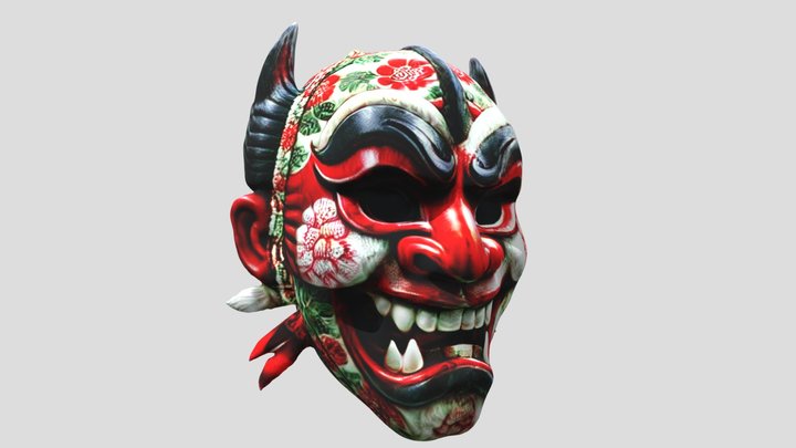 Scary Asian Mask 2 3D Model