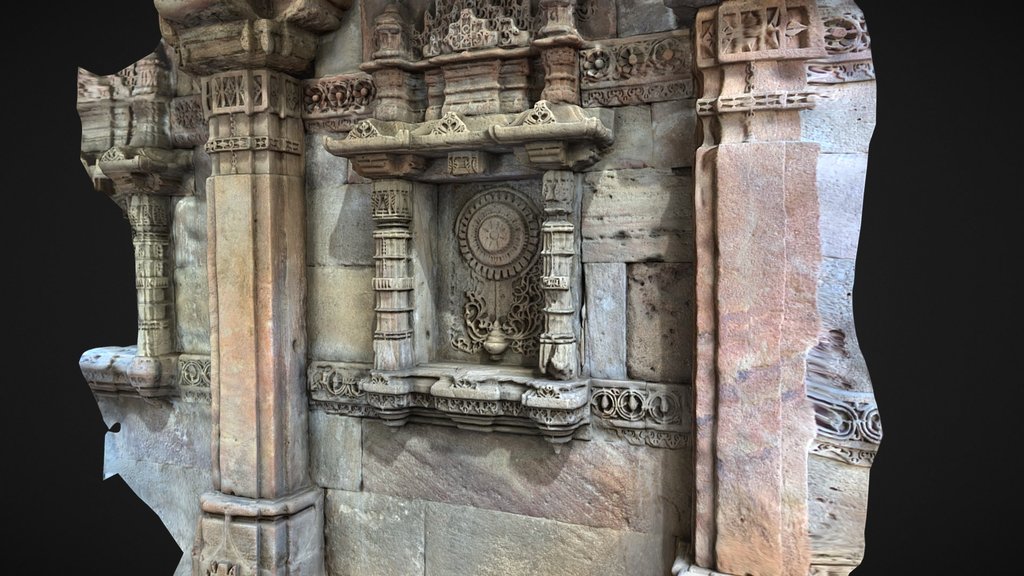 Adalaj Stepwell (Vav) Gujarat, detail, 3D model