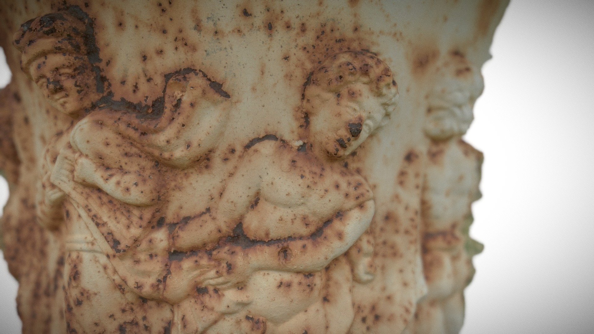 Broken Vintage Urn Planter - RAW Scan