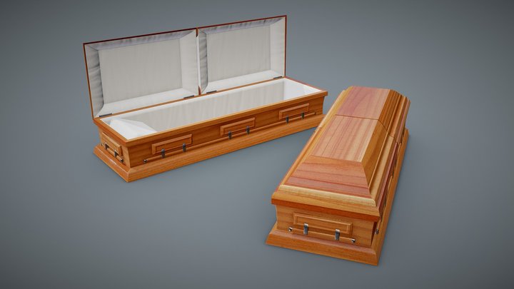 Wooden Casket Cherry 3D Model