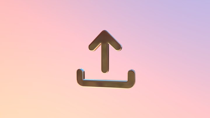 Upload Icon – 3D Metal Style – Free 3D Model STL