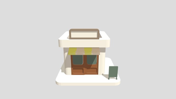 Stylized Low-Poly Shop Building