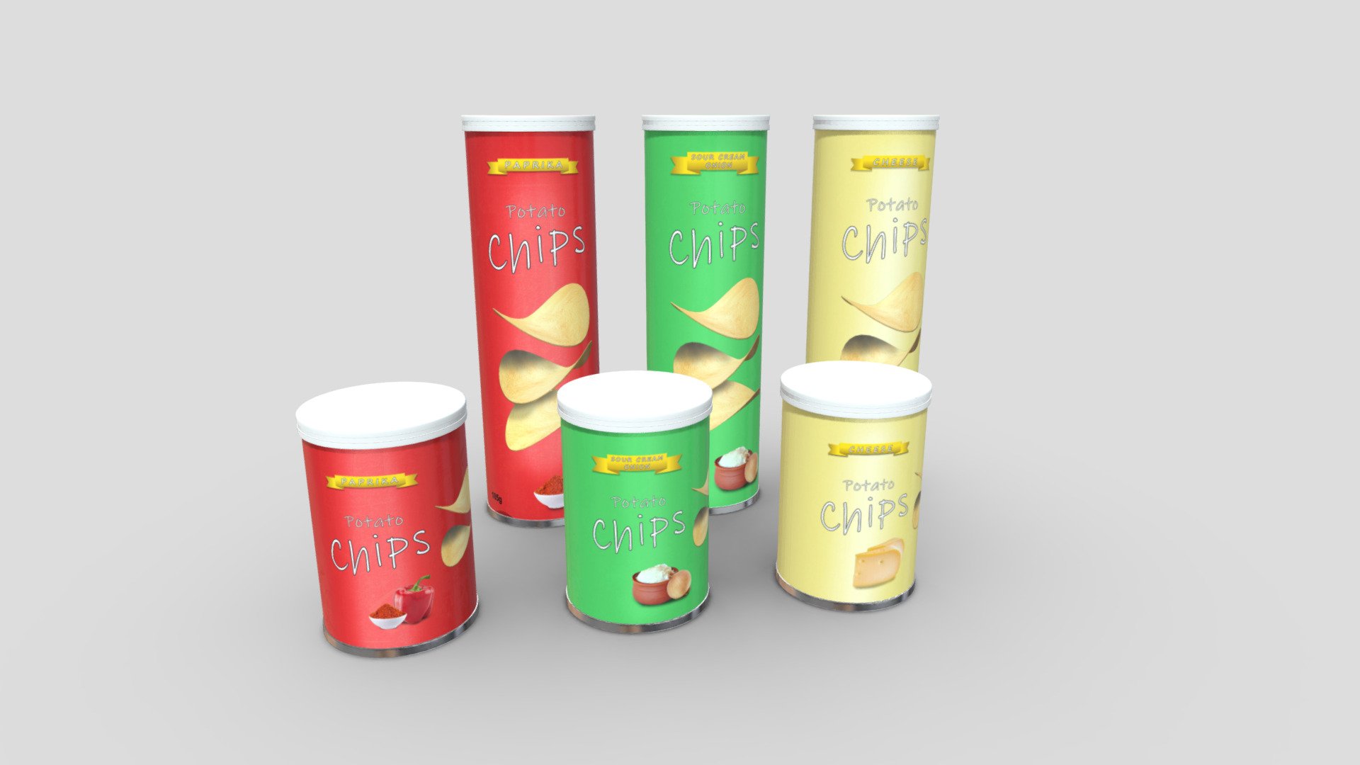 Potato Chips Tube Pack - Buy Royalty Free 3D model by plaggy [334dc96 ...