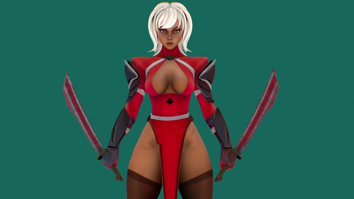 Stylized Girl Knight 3D Model