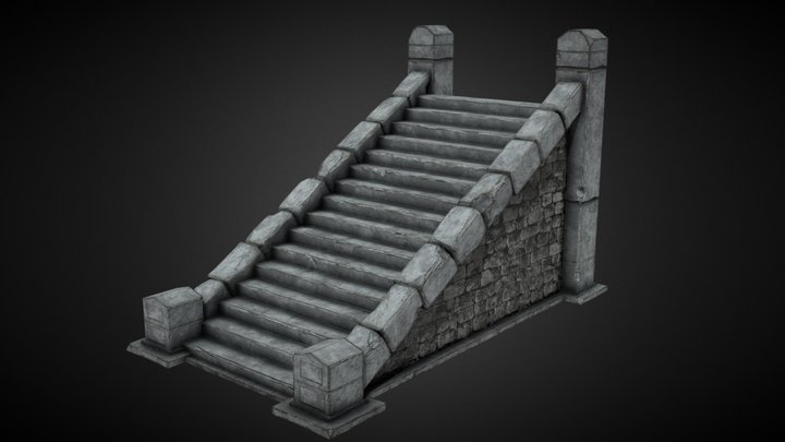 Medieval Staircase 3D Model