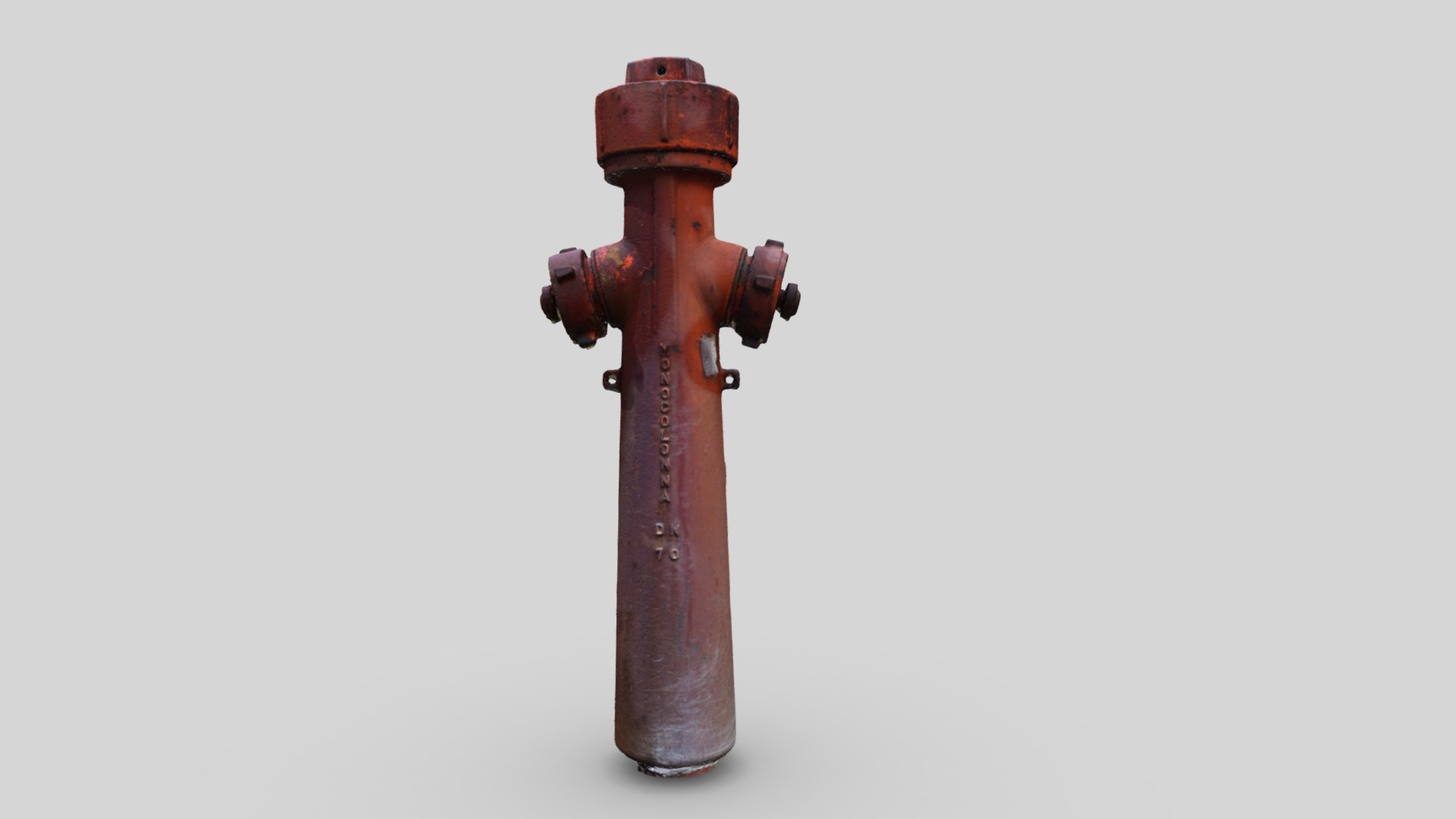 3D model Hydrant – Photogrammetry City - This is a 3D model of the Hydrant - Photogrammetry City. The 3D model is about a red fire hydrant.