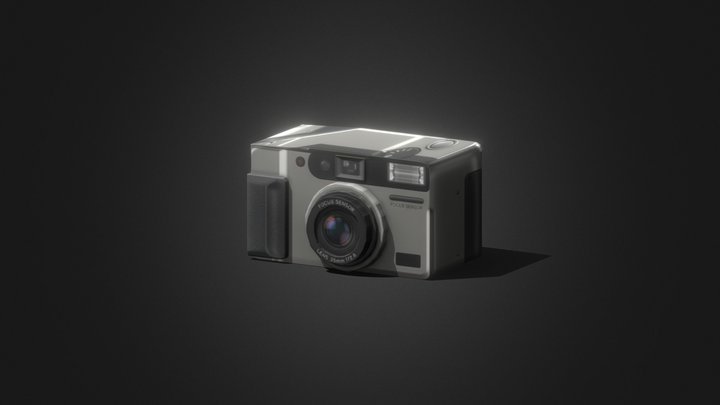 Retro Compact Photo Camera (PSX) 3D Model