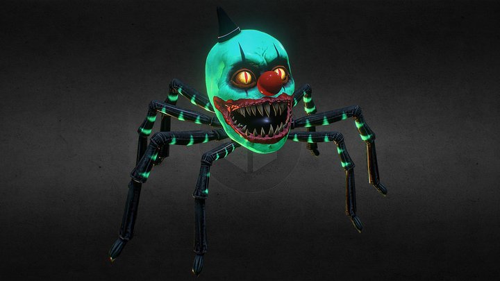 Crazy Carnevil Clown Spider - Dark Deception MNM 3D Model