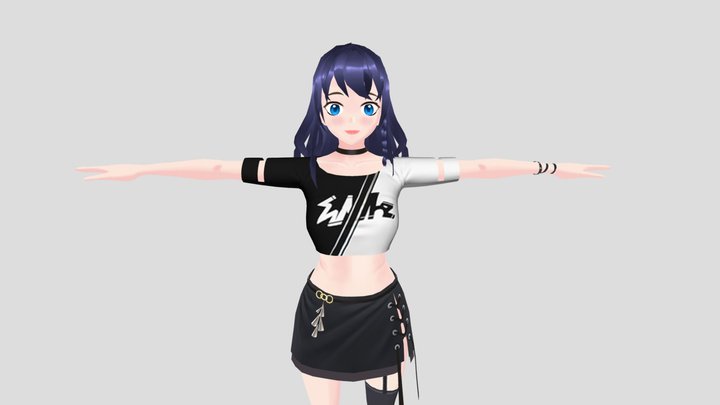 Anime Girl Number 2 LowPoly 3D Model