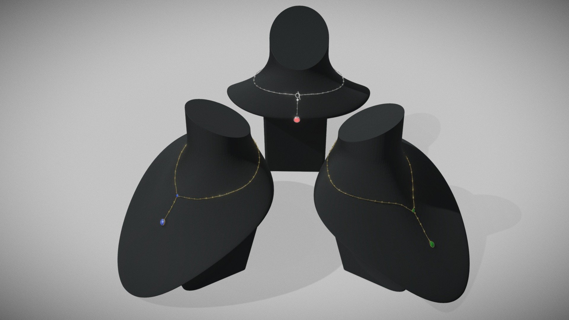 Three Gem Necklaces