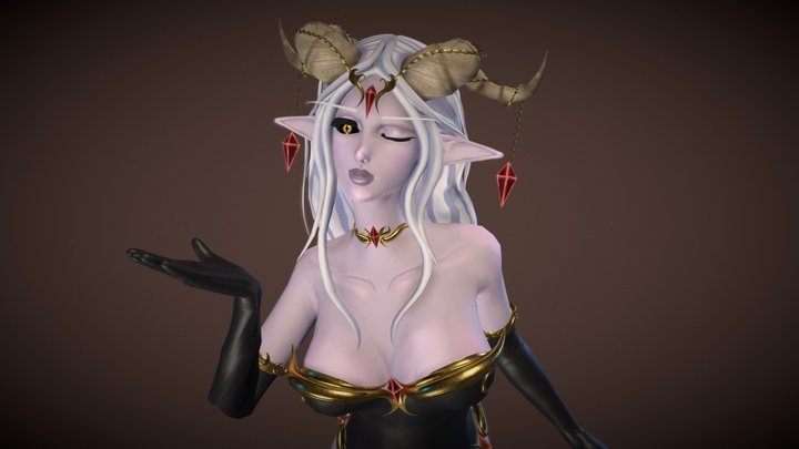 Demon Elf Lady 3D Model