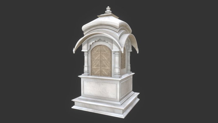 Indian Vedic Style Samadhi Mandir 3D Model