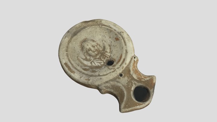 Roman Lamp with bust of Luna 3D Model