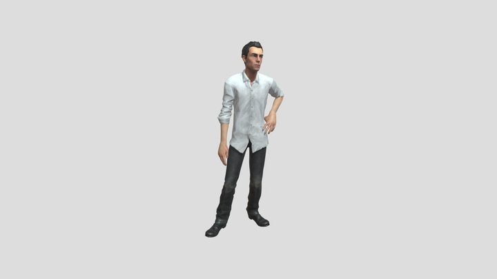 MAN CASUAL DRESS TALKING 3D Model