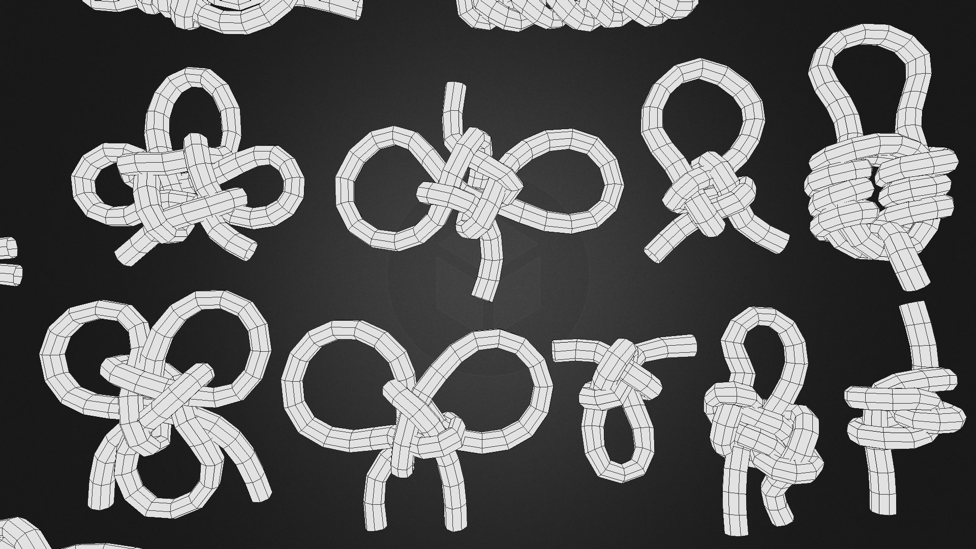 3D model rope knot bundle - This is a 3D model of the rope knot bundle. The 3D model is about shape, circle.