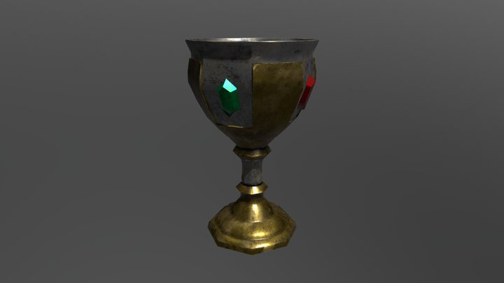 Old Stained Holy Goblet 3D Model