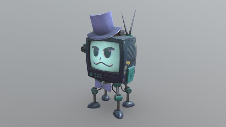 TV Man Robuddy - DAE Game Art 2 3D Model
