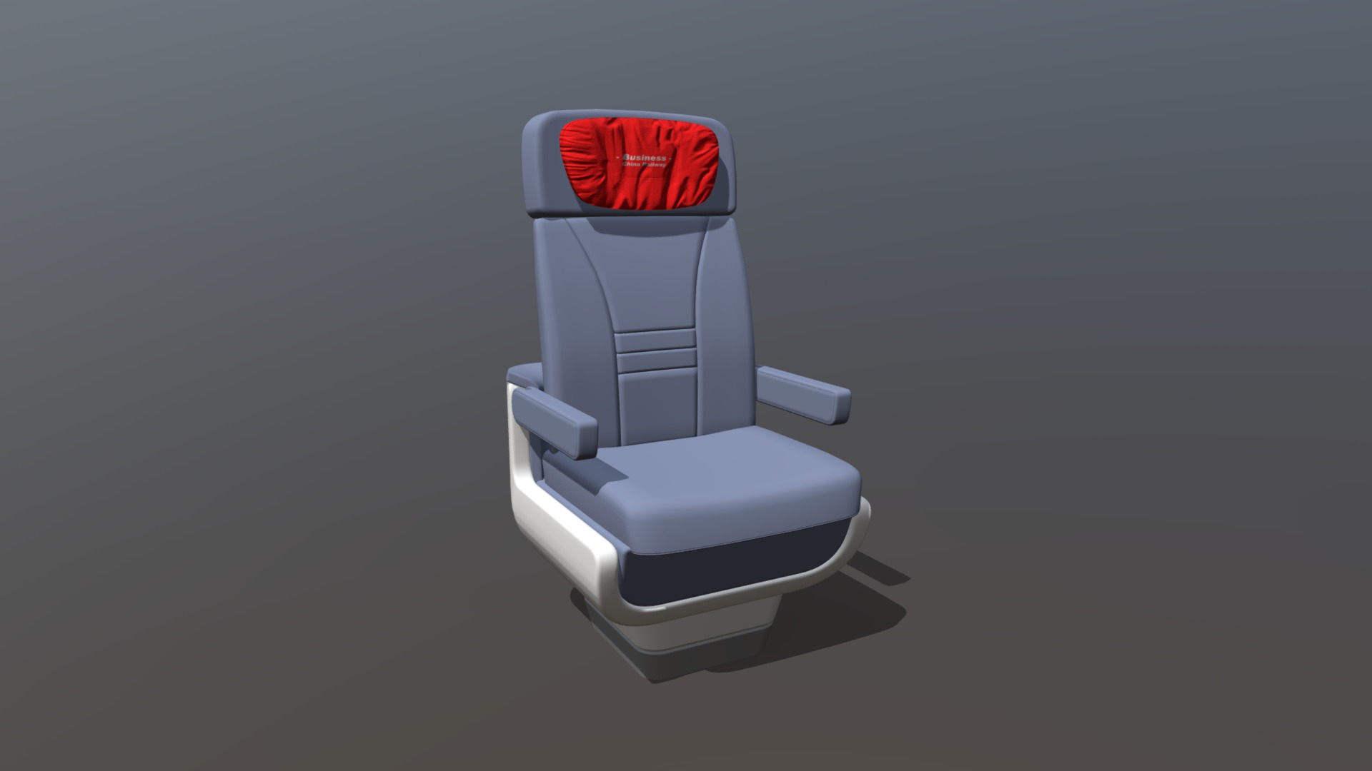 3D model Railway High Speed Railway Seats 010 - This is a 3D model of the Railway High Speed Railway Seats 010. The 3D model is about a white chair with a red basket.