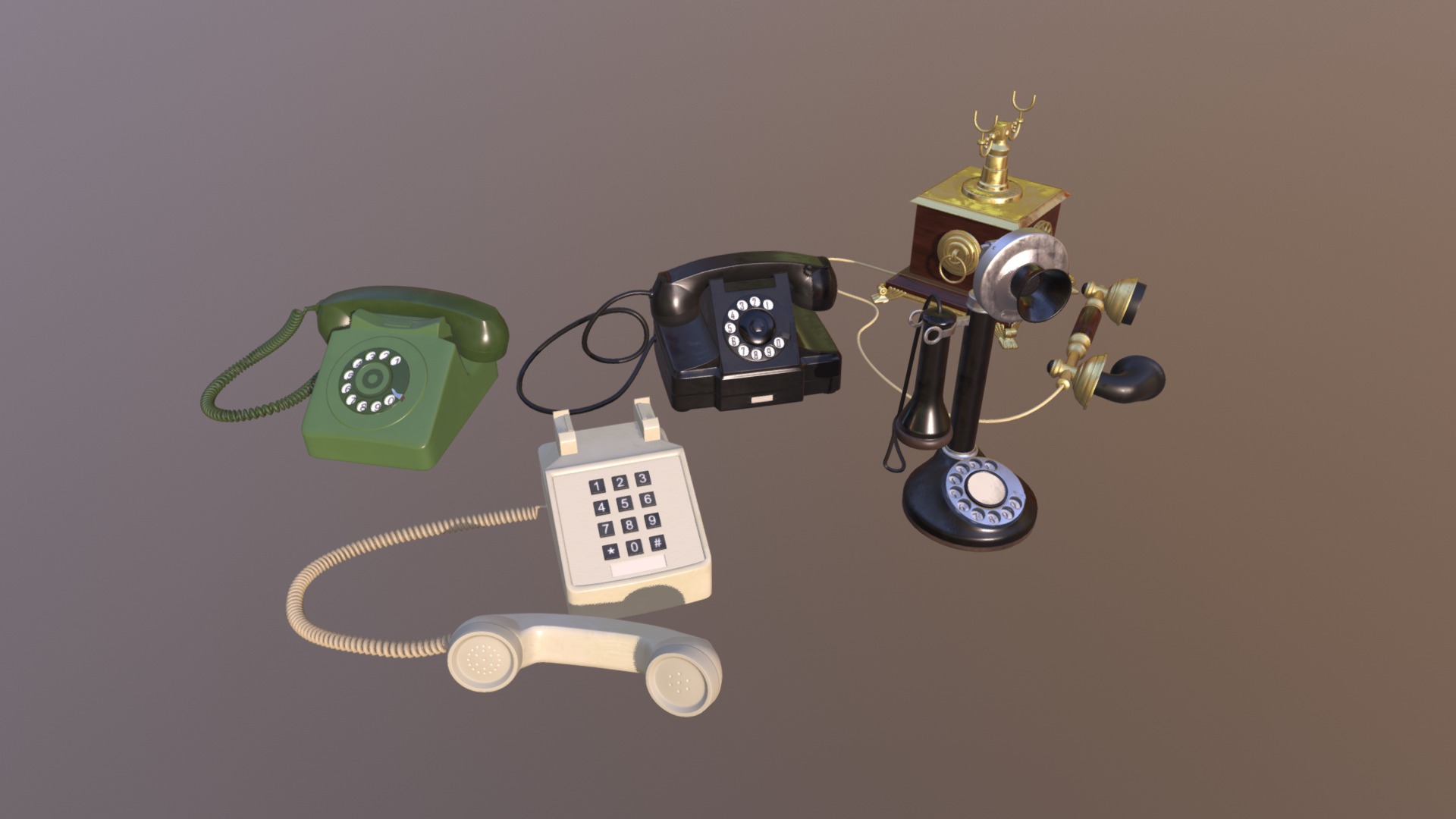 3D model Telephone VR - This is a 3D model of the Telephone VR. The 3D model is about a group of electronic devices.