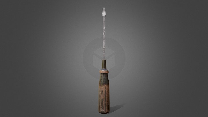 Old Vintage Screwdriver 3D Model