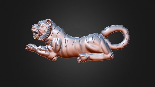 Tiger Sit 3D Model