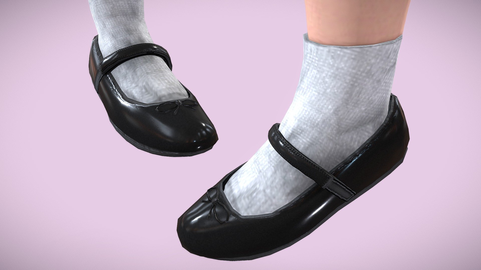 Mary Jane Flats (Updated) Buy Royalty Free 3D model by billionlioe