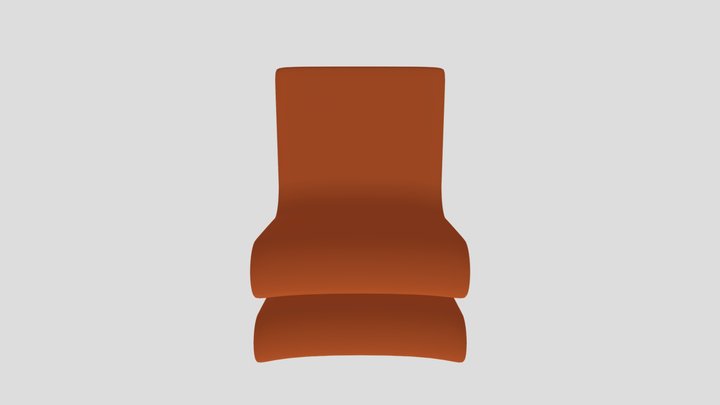 Modern Orange Plastic Chair with Spring Base 3D Model