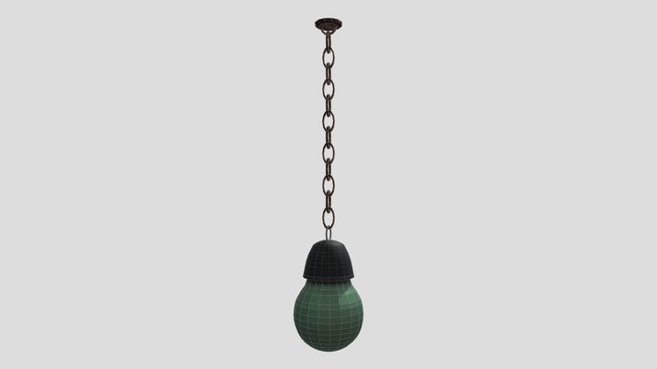 Lightbulb with chain 3D Model