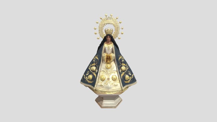 Religious figurine of a robed woman 3D Model