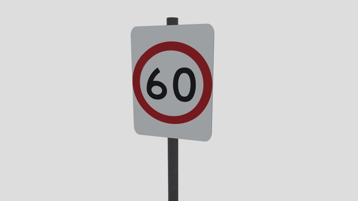 Australia Speed Limit Sign 60kmh 3D Model
