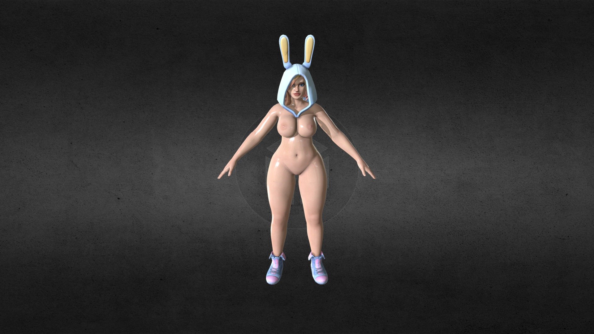 Fortnite Nude Penny Bunny Suit 3D Model. 