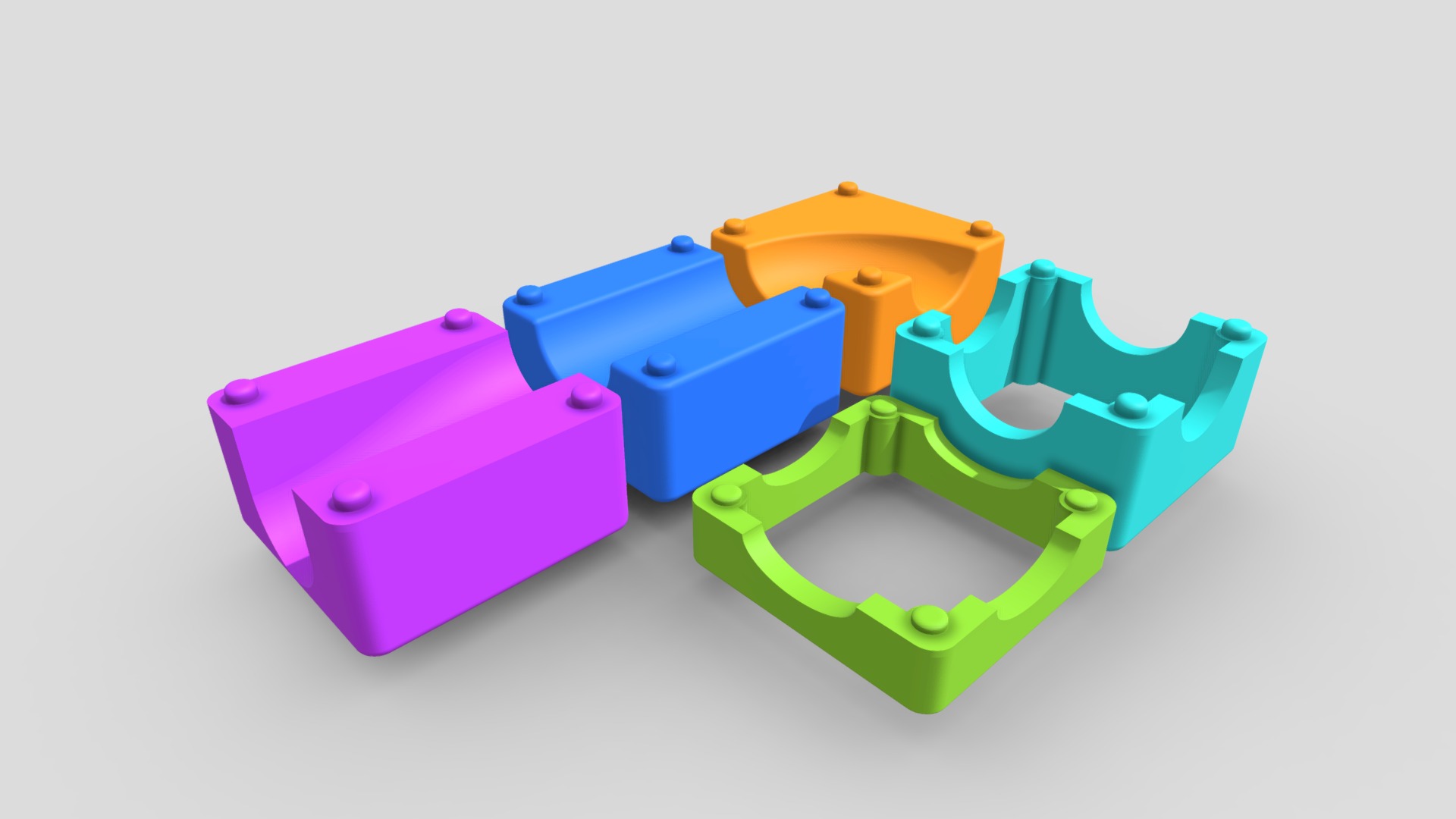 3D model Blokes - This is a 3D model of the Blokes. The 3D model is about a group of colorful blocks.