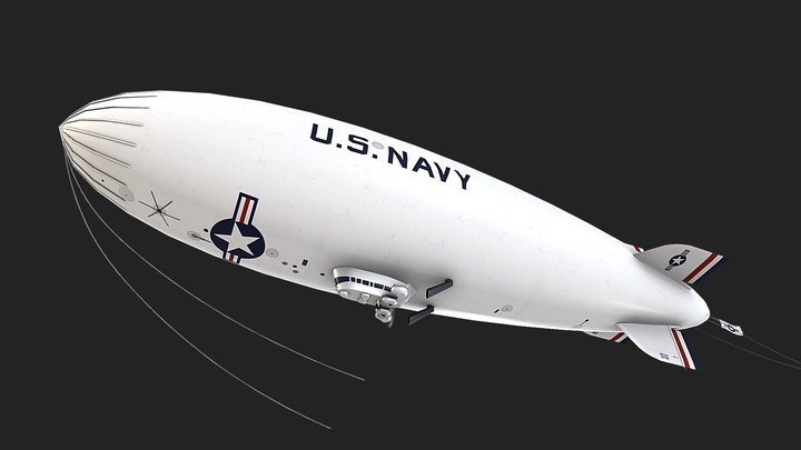 Airship Blimp US Navy 2 Livery 3D Model
