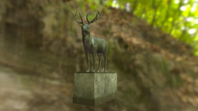 Rominten Deer Statue 3D Model