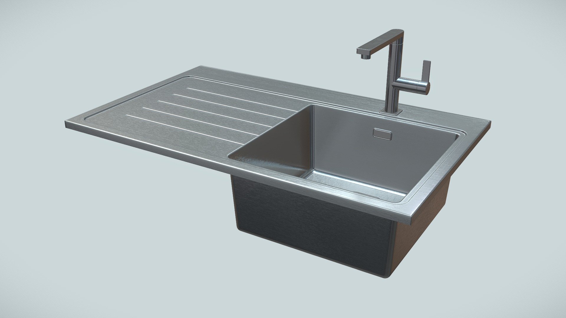 Kitchen sink with tap Buy Royalty Free 3D model by markusenes