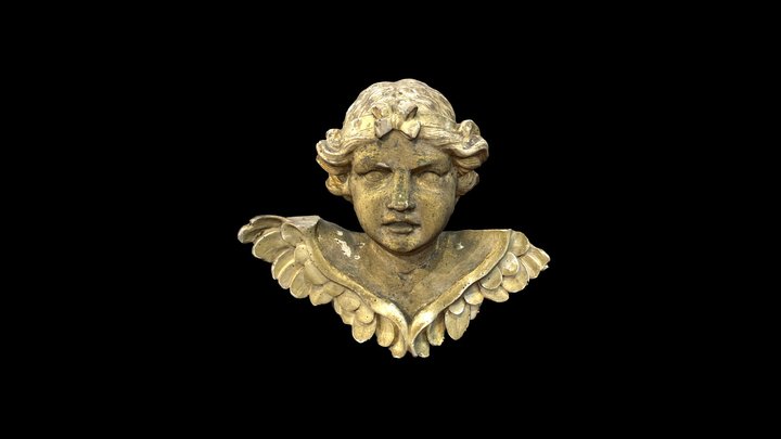 Putto in legno dorato / Golden wooden Putto 3D Model