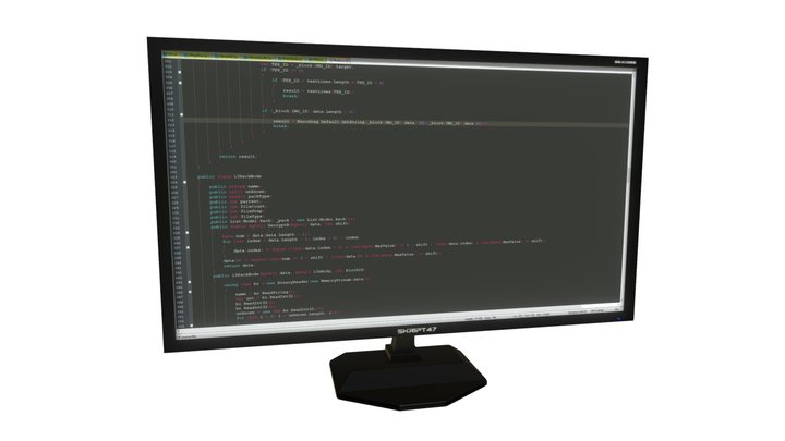 Computer Monitor 16:9 (Low Poly, Game Ready) 3D Model