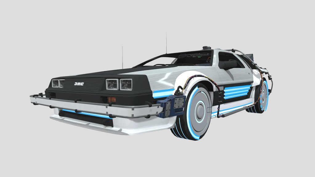 Delorean Neon Time Machine