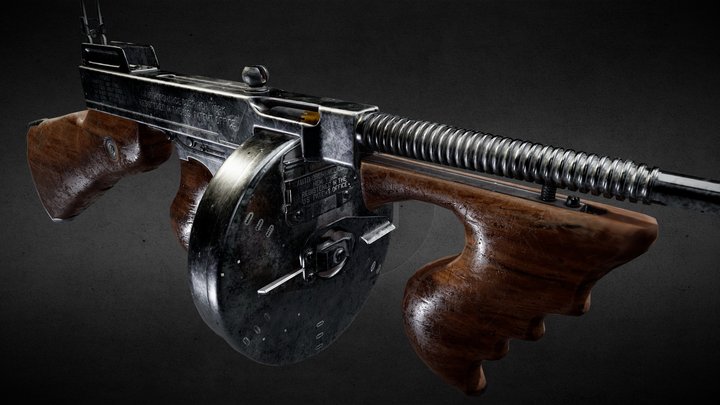 Thompson Submachine Gun 3D Model
