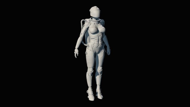 Female Mech 3D Model