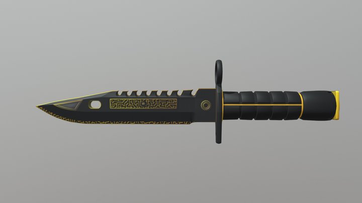 M9 Bayonet Golden Maze 3D Model