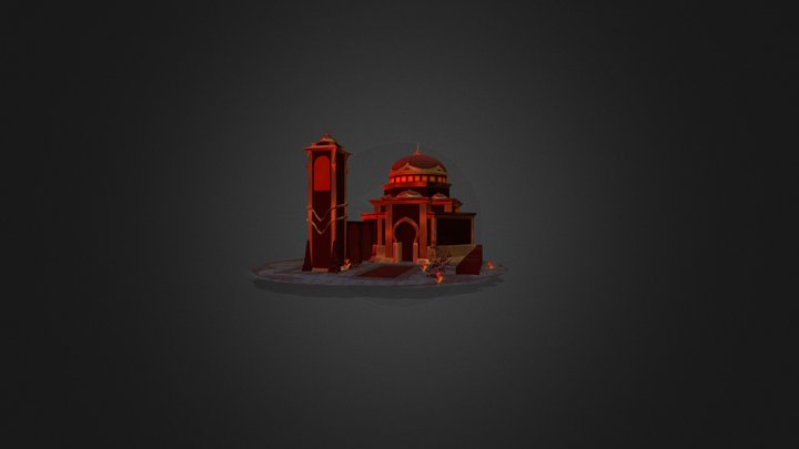 Colored IMports CGMA Temple 3D Model