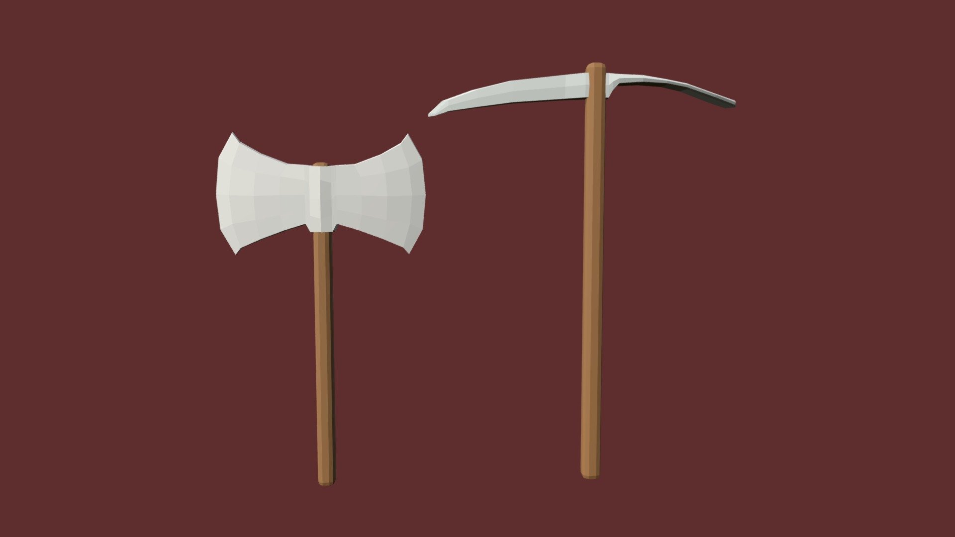 Lowpoly - Axe and Pickaxe