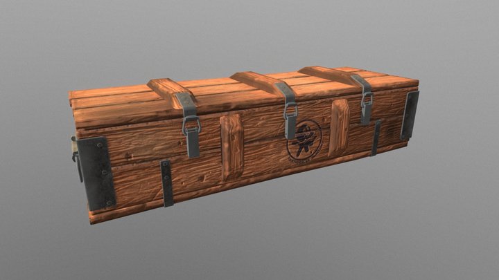 Wooden Ammo Crate 3D Model