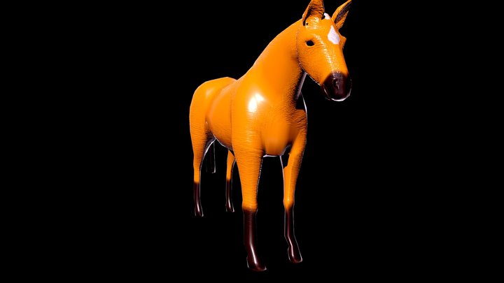 caballo low son tris 3D Model