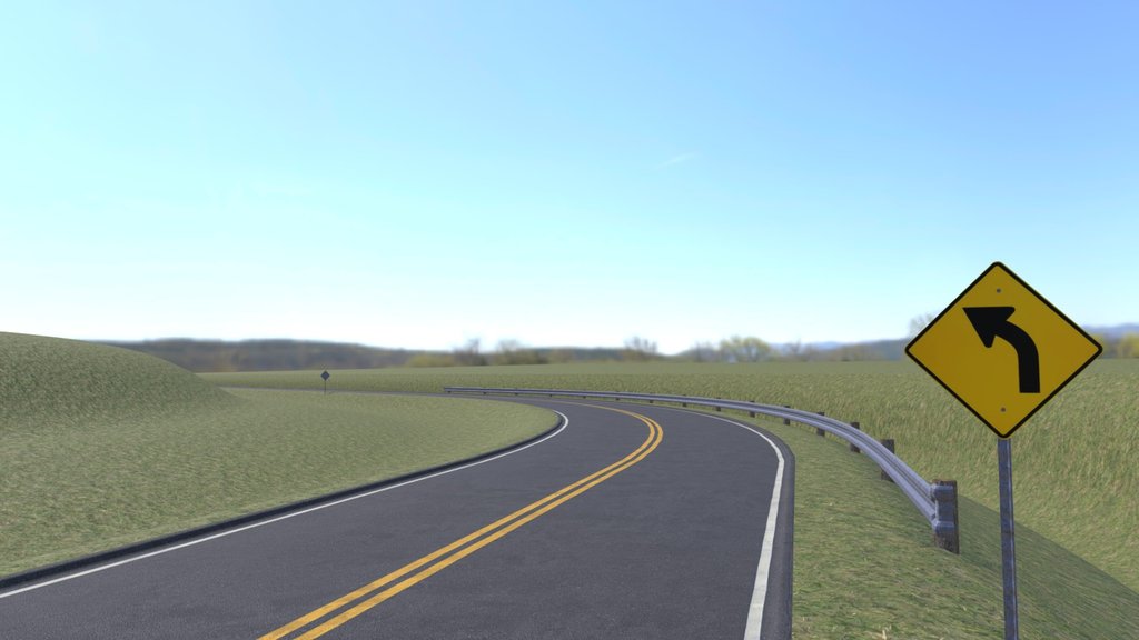 American Road Curve Ahead
