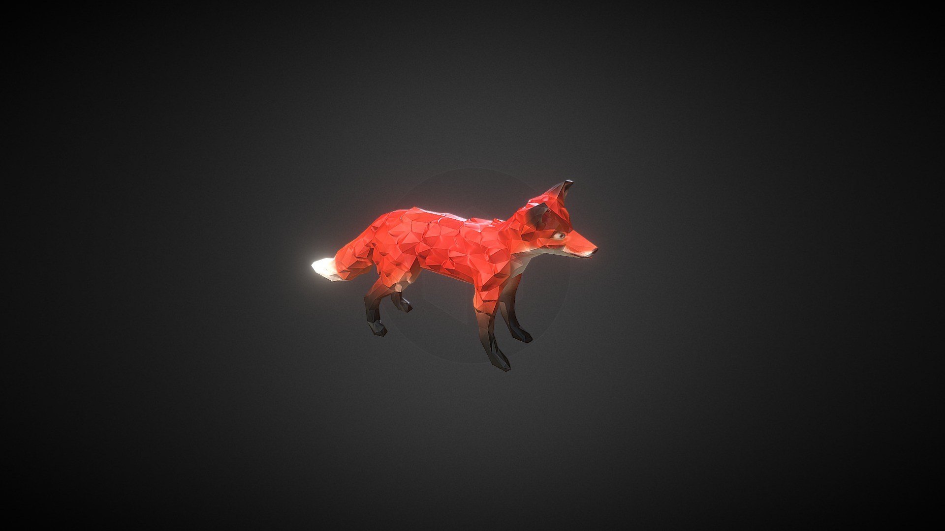 3D model Fox LowPoly - This is a 3D model of the Fox LowPoly. The 3D model is about a fish swimming in the water.