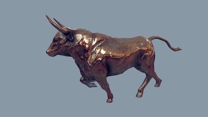 Bull Bronze Figurine 3D Model