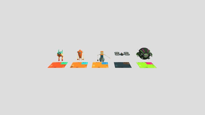 robot-orange-green 3D Model