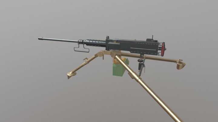 M2 Browning Machine Gun 3D Model